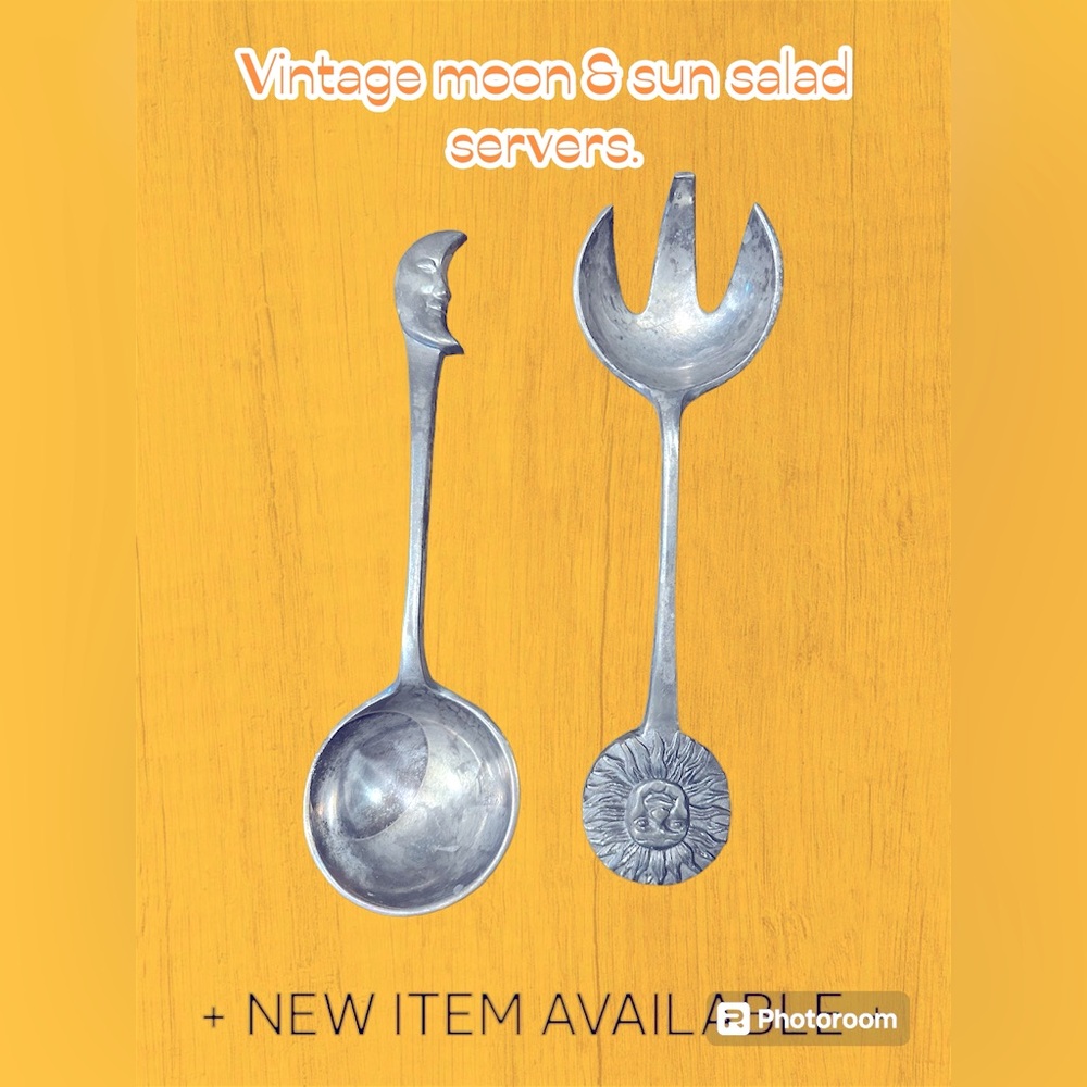 Vintage moon and sun salad servers